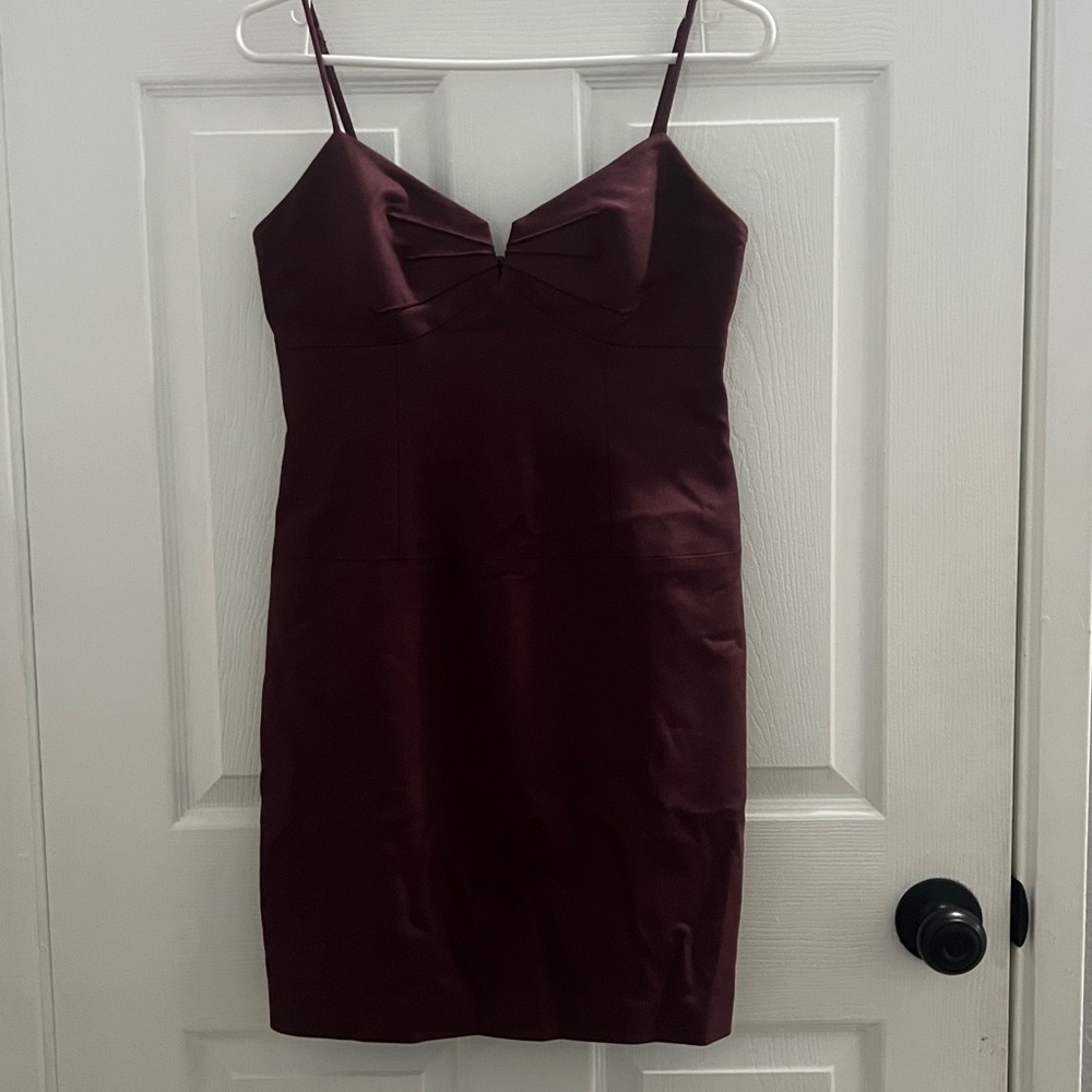 Black Halo Deep Burgundy Dress